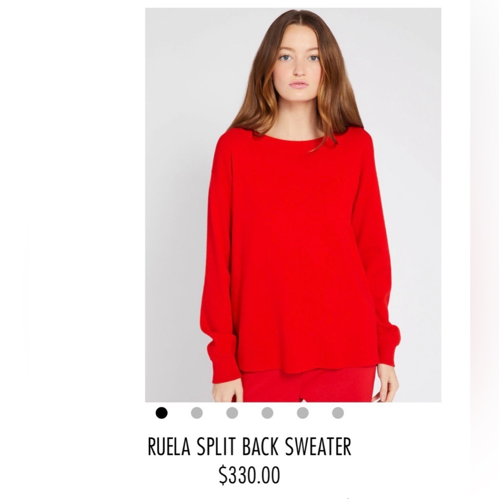 Alice + Olivia Ruela Red Split Back Sweater - image 4